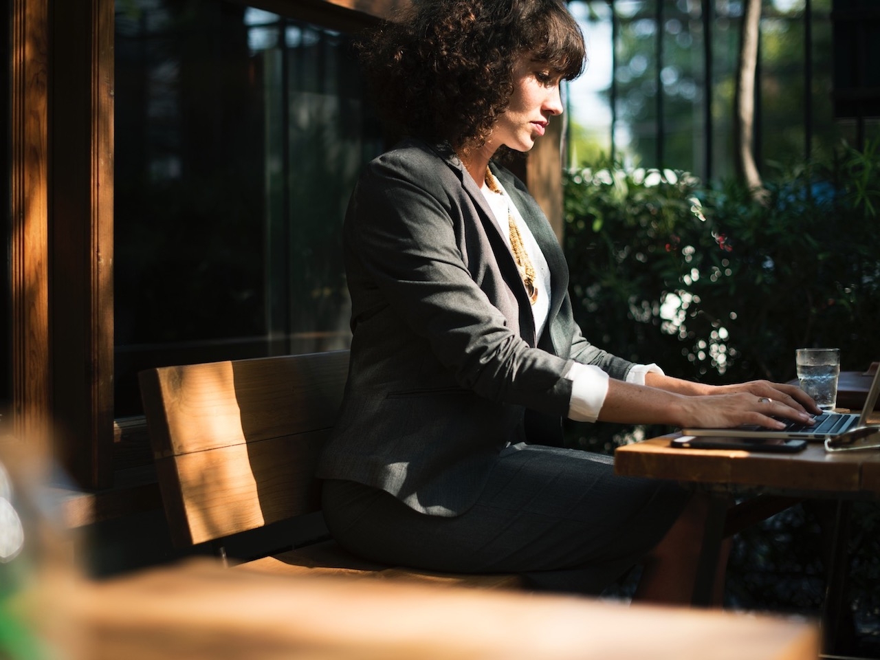 Woman working at computer